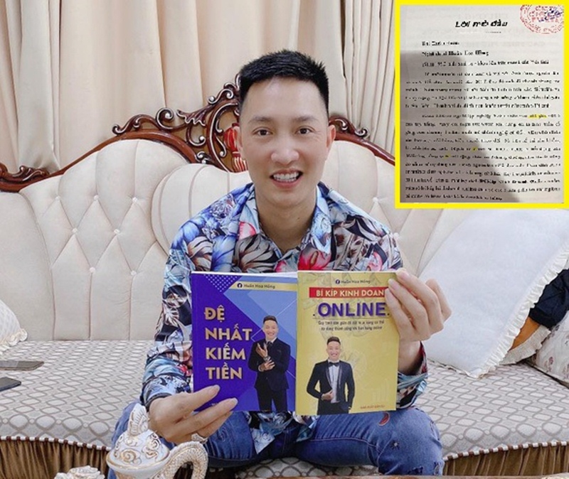 Huấn Hoa Hồng vẫn tiếp tục quảng cáo sách trên Fanpage.
