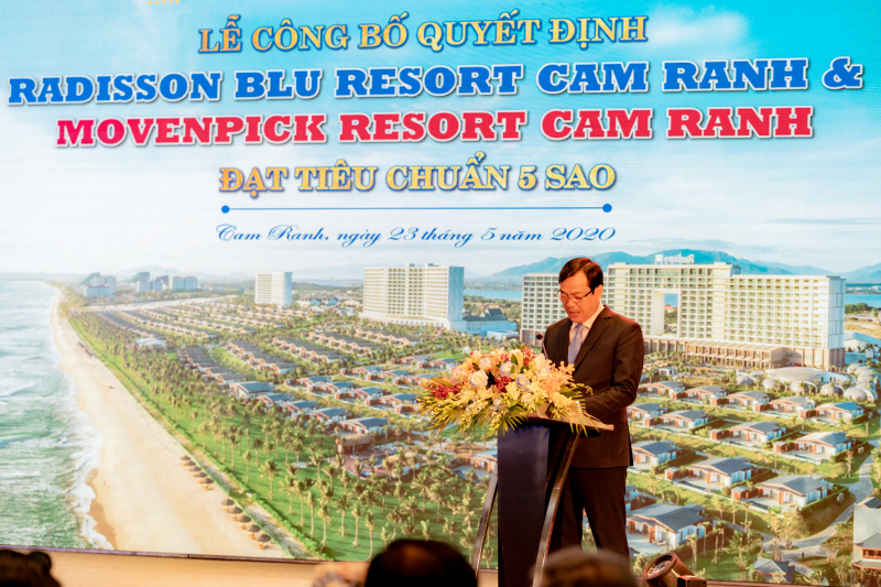 Ông Nguyễn Trùng Khánh – Tổng cục trưởng Tổng cục Du lịch phát biểu chúc mừng chủ đầu tư.