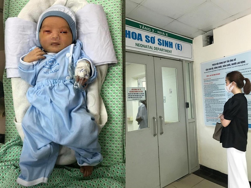 Hoa hậu Đỗ Mỹ Linh đến viện thăm bé sơ sinh bị mẹ bỏ rơi dưới hố ga 3 ngày tại Hà Nội.