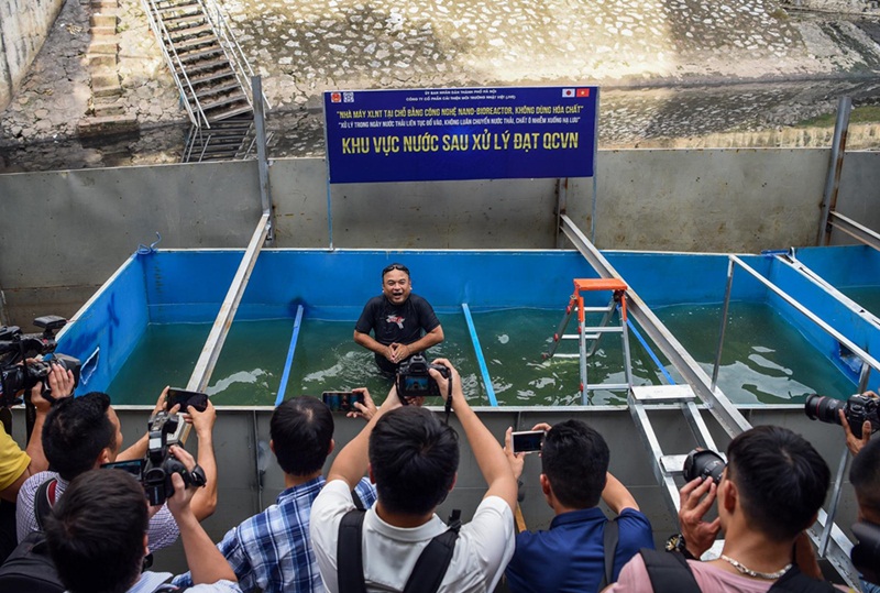 Công ty CP Tập đoàn Môi trường Nhật Việt JVE từng gây chú ý với thí điểm làm sạch nước sông Tô Lịch.