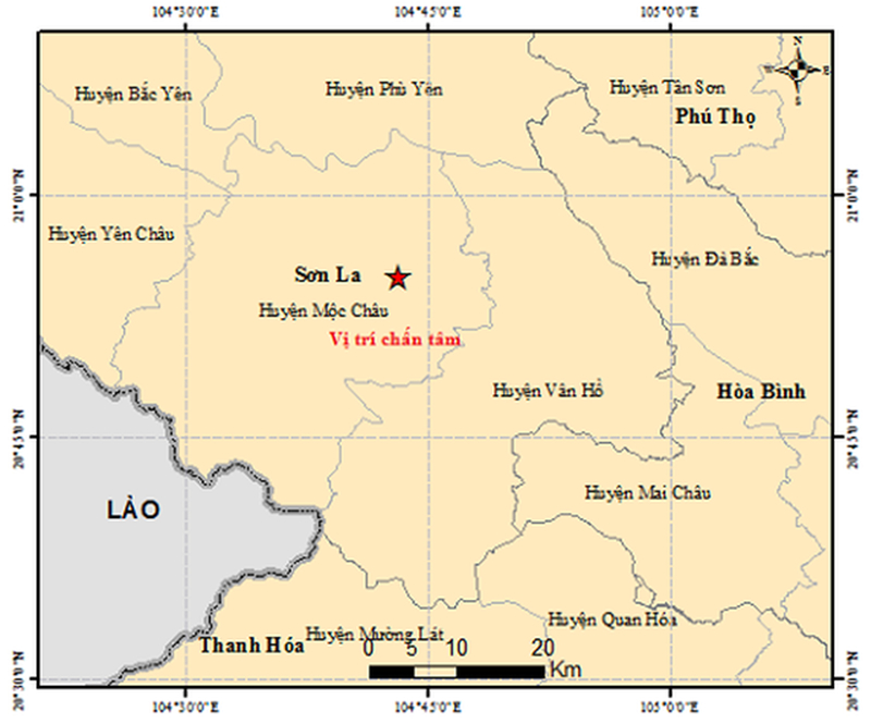 Vừa xảy ra động đất mạnh 3.6 độ Richter ở Sơn La.