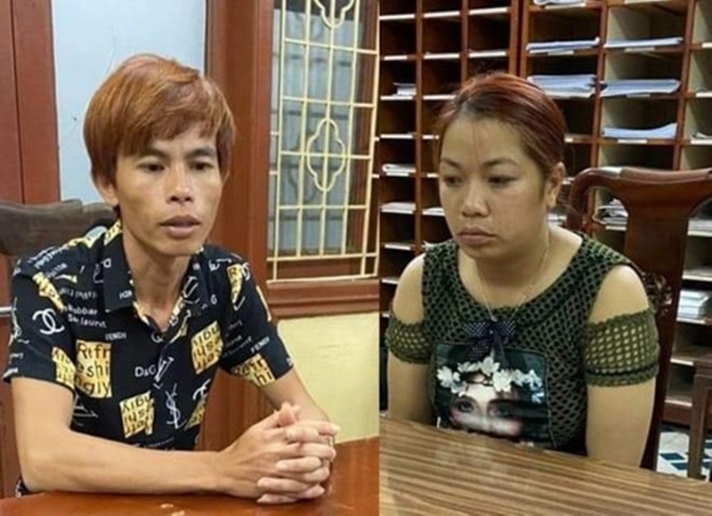Nguyễn Thị Thu (người phụ nữ bắt cóc bé 2 tuổi ở Bắc Ninh) và Đặng Văn Bằng. (Ảnh: Đoàn Tuấn).