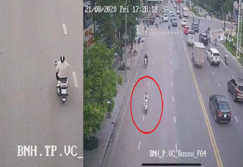 Qúa trình nữ quái di chuyển bằng xe máy và thực hiện bắt cóc bé 2 tuổi ở Bắc Ninh được camera ghi lại rất rõ.
