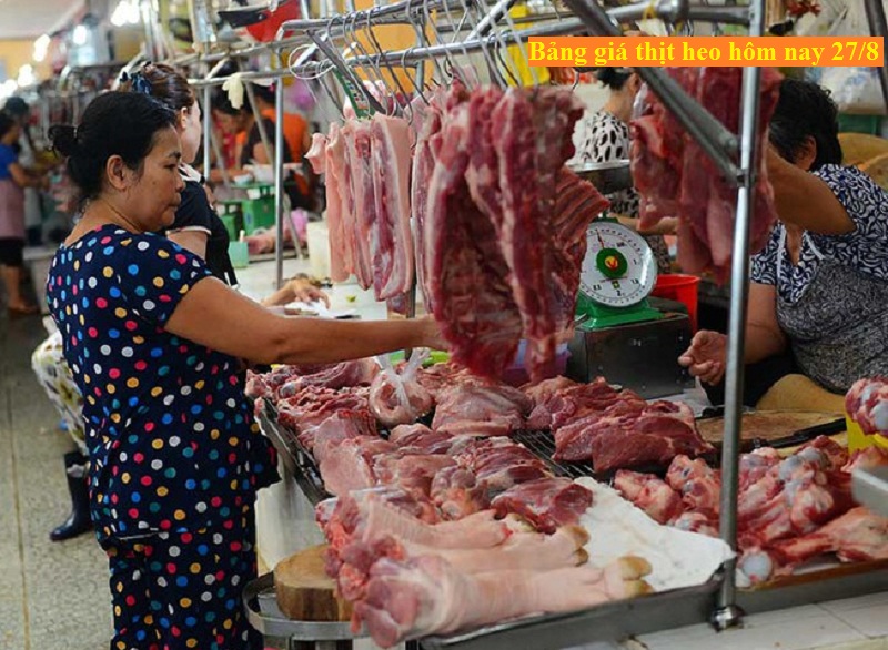 Bảng giá thịt heo hôm nay 27/8: Giá thịt heo hôm nay tiếp tục đà giảm nhẹ.