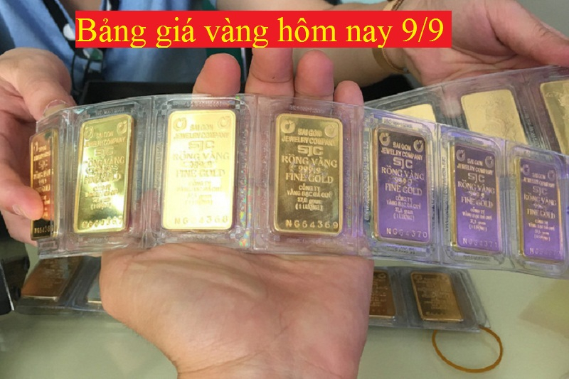 Bảng giá vàng hôm nay 9/9: Giá vàng SJC, vàng 9999 giảm mạnh.