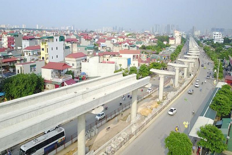 Đường sắt số 5 của Hà Nội có vốn đầu tư khoảng 65.000 tỷ đồng được bắt đầu từ khu vực Văn Cao kéo dài đến Hòa Lạc. (Ảnh minh họa).