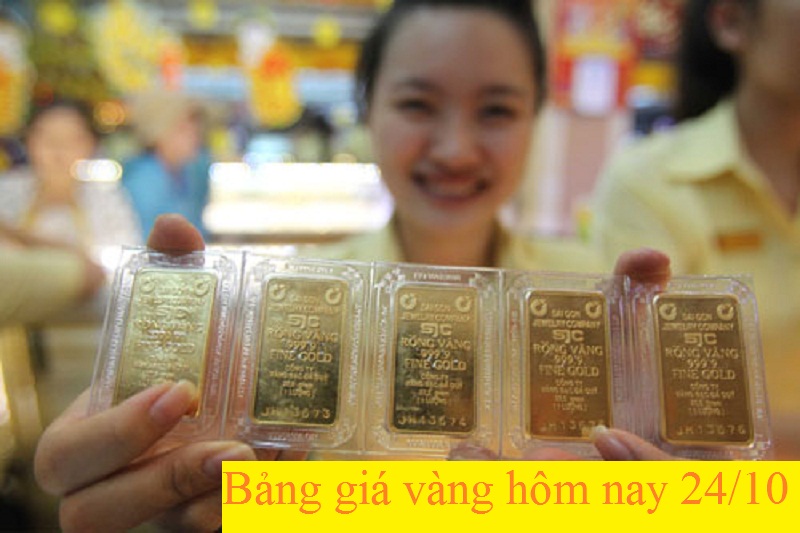 Bảng giá vàng hôm nay 24/10: Vàng 9999, vàng SJC giảm nhẹ 50.000 đồng/lượng.
