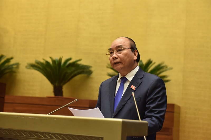Thủ tướng Nguyễn Xuân Phúc phát biểu tại Quốc hội. (Ảnh: Quốc hội).