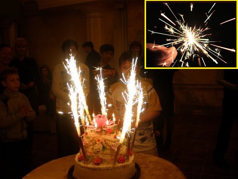 Hình ảnh pháo sáng quen thuộc thường được sử dụng trong các dịp sinh nhật.