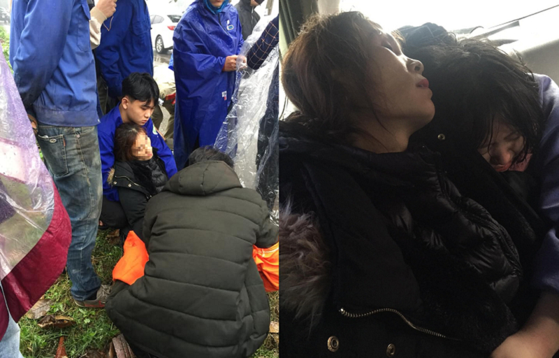 Hình ảnh xôn xao 2 mẹ con một thiếu nữ bị đánh thuốc mê ngất xỉu vệ đường ở TP Vinh - Nghệ An được lan truyền trên mạng.