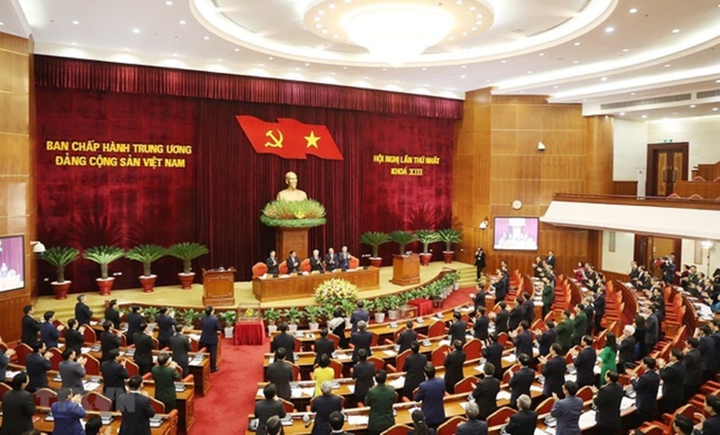 Hội nghị lần thứ nhất Ban Chấp hành Trung ương Đảng Cộng sản Việt Nam khóa XIII. (Ảnh: Báo Chính Phủ).