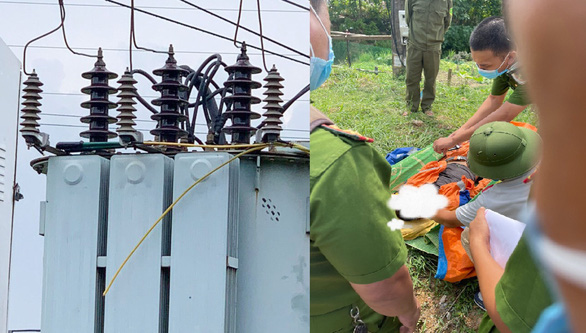 Người đàn ông đi cắt trộm cáp điện bị điện giật tử vong. (Ảnh: Điện lực Bắc Ninh).