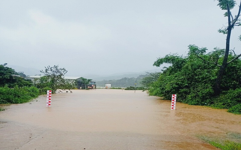 Mưa lớn gây ngập lụt tại xã Đăk Pxi (huyện Đăk Hà). (Ảnh: Báo Kom Tum).