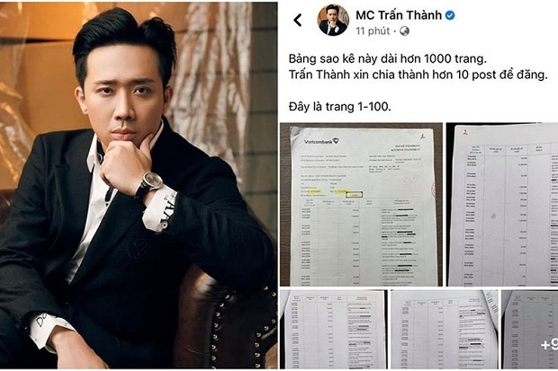 MC Trấn Thành cũng liên tục bị bà Nguyễn Phương Hằng thách thức sao kê với 50 tỷ đồng.