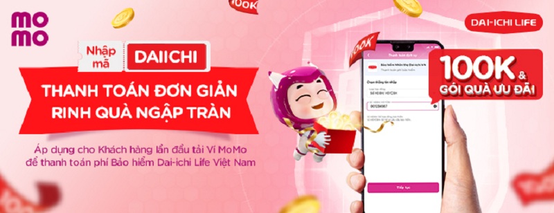 Dai-ichi Life Việt Nam tiếp tục triển khai chương trình ưu đãi hấp dẫn khi đóng phí qua Ví MoMo.