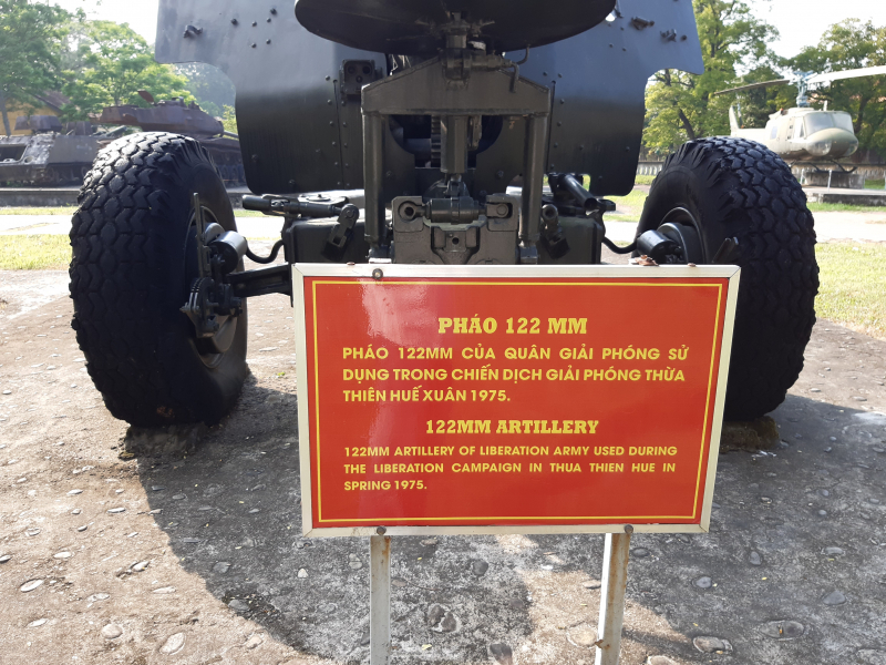 Pháo 122mm của Quân giải phóng sử dụng trong chiến dịch giải phóng Thừa Thiên Huế Xuân 1975.