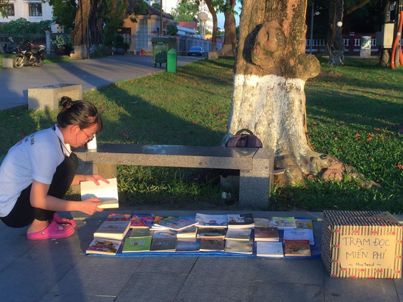 Trạm đọc sách miễn phí – văn hóa đọc sách của bạn trẻ Huế. Ảnh: Viện Nghiên cứu phát triển Thừa Thiên Huế.
