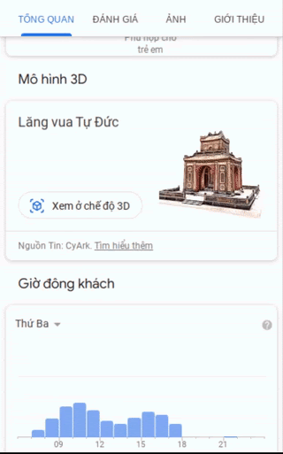 Lăng vua Tự Đức được Google định dạng AR.