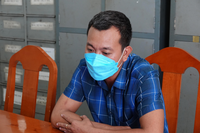 Lê Anh Tuấn, tại cơ quan điều tra Công an huyện Tuy Phong.