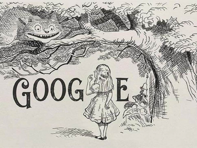 Google Doodle hôm nay được vẽ theo phong cách dễ nhận biết của Hiệp sĩ John Tenniel.