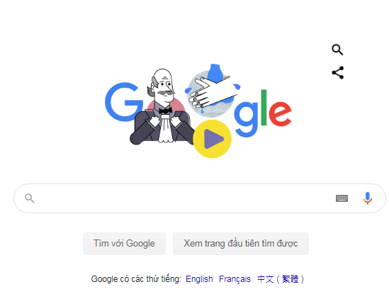 Google Doodle hôm nay vinh danh bác sĩ Ignace Semmelweis.