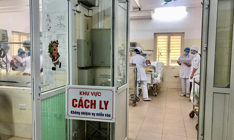 Khu vực cách ly bệnh nhân tại Trung tâm nhiệt đới, Bệnh viện Bạch Mai, Hà Nội.