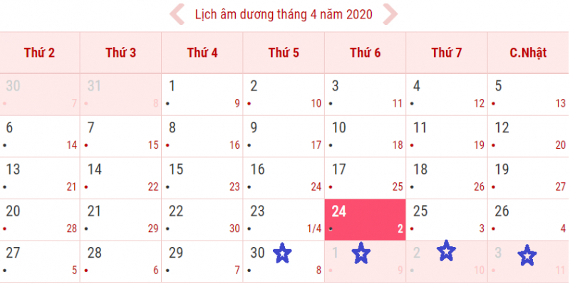 Lịch nghỉ lễ 30/4-1/5/2020: 4 ngày liên tục, bao gồm 30/4, 1 - 2 - 3/5