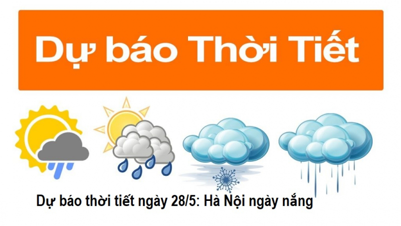 Dự báo thời tiết ngày 28/5: Hà Nội, Nam bộ ngày nắng, chiều tối trở đi mưa rào, dông