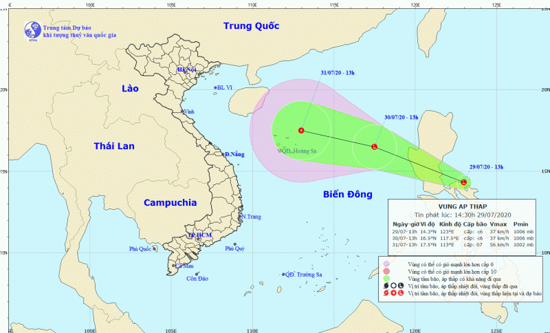 Dự báo thời tiết ngày mai 30/7: Vùng áp thấp vào Biển Đông, mạnh lên thành ATNĐ