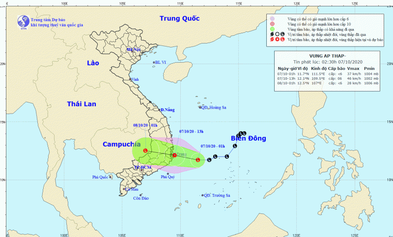 Dự báo thời tiết 7/10: Có vùng áp thấp trên Biển Đông; Trung bộ mưa lớn kéo dài