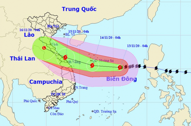 Tin bão mới nhất 13/11: Bão số 13 sẽ đổ bộ Hà Tĩnh - Thừa Thiên Huế