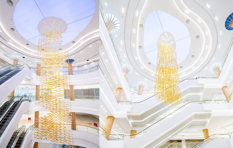 Điểm nhấn thiết kế “Dòng chảy ngầm đại dương”tại Vincom Mega Mall Ocean Park hứa hẹn sẽ trở thành điểm check-in độc đáo mới của giới trẻ.