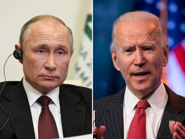  Tổng thống Nga Vladimir Putin và người đồng cấp Mỹ Joe Biden (Ảnh: AFP).