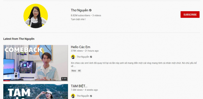 Kênh YouTube Thơ Nguyễn mở lại, hướng tới nút kim cương