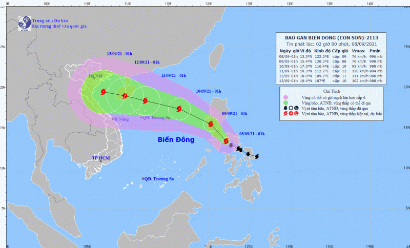 Tin bão mới nhất 8/9: Bão Conson giật cấp 11; cảnh báo rủi ro thiên tai cấp 3