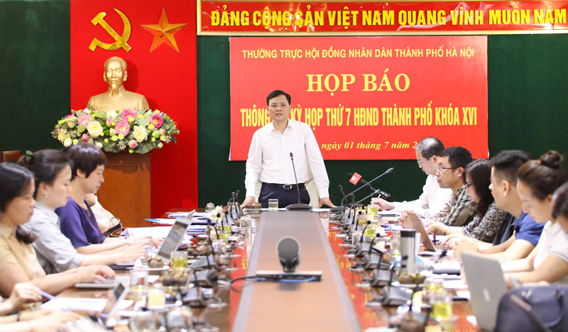  Họp báo thông tin về kỳ họp thứ bảy, HĐND thành phố Hà Nội khóa XVI.