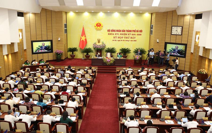  Quang cảnh Kỳ họp thứ 7 HĐND TP Hà Nội khóa XVI, nhiệm kỳ 2021-2026