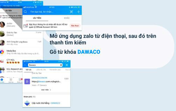  Tài khoản ZaloOA để Dawaco tương tác với khách hàng.