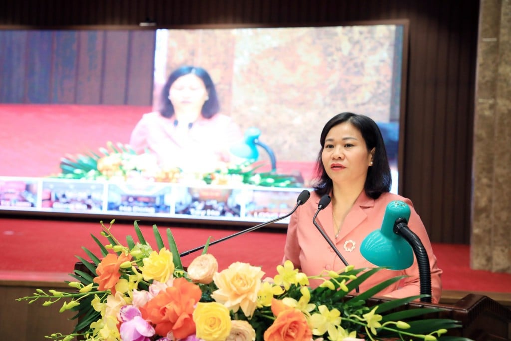  Phó Bí thư Thường trực Thành ủy Nguyễn Thị Tuyến phát biểu chỉ đạo tại hội nghị