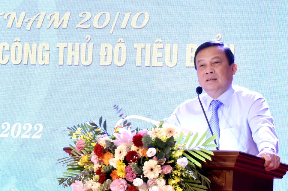  Phó Trưởng ban Thường trực Ban Dân vận Thành ủy Hà Nội Trịnh Huy Thành phát biểu tại Hội nghị