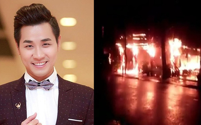 Nhà hàng của MC Nguyên Khang bị thiêu rụi trong biển lửa.