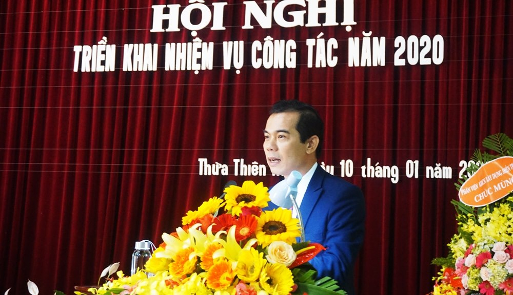 Ông Võ Lê Nhật, Giám đốc Trung tâm Bảo tồn Di tích Cố đô Huế phát biểu.