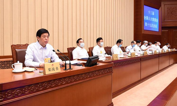 Cuộc họp Ủy ban Thường vụ quốc hội Trung Quốc hôm 20/6. Ảnh: Xinhua.