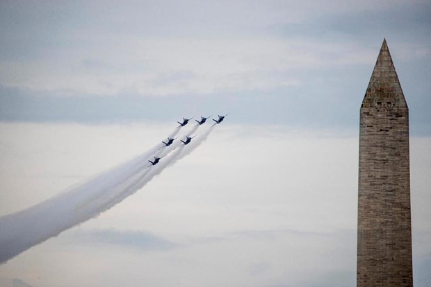 Diễu hành máy bay tại thủ đô Washington trong ngày quốc khánh Mỹ năm 2019. Ảnh: AP