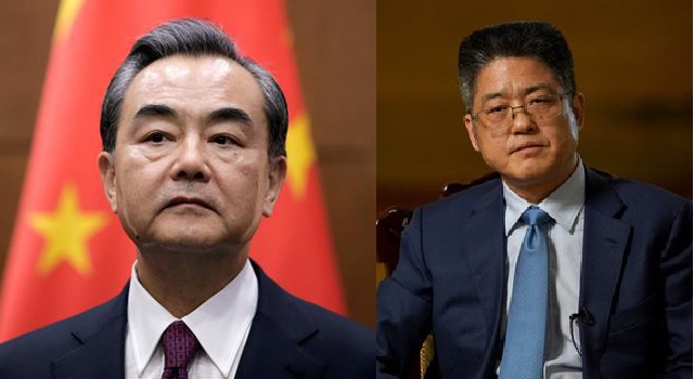 Các quan chức ngoại giao Trung Quốc: Vương Nghị (Trái) - Lạc Ngọc Thành (Phải)