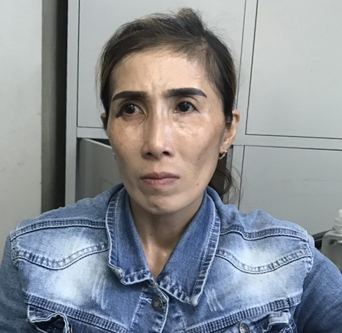Nguyễn Thị Thanh Nga tại cơ quan công an. Ảnh: PLVN