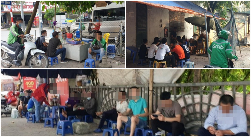 TP Hà Nội chỉ đạo phải xử lý nghiêm, vẫn tồn tại tình trạng người dân ra đường không đeo khẩu trang, quán trà đá bày bán la liệt ven đường.