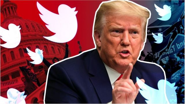 Twitter tuyên bố cấm ông Donald Trump tham gia nền tảng mạng xã hội này vĩnh viễn. Ảnh nguồn BBC