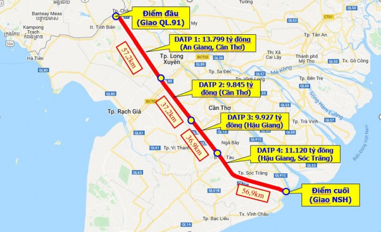 Cao tốc Châu Đốc-Cần Thơ-Sóc Trăng thiếu cát, chậm tiến độ- Ảnh 1.