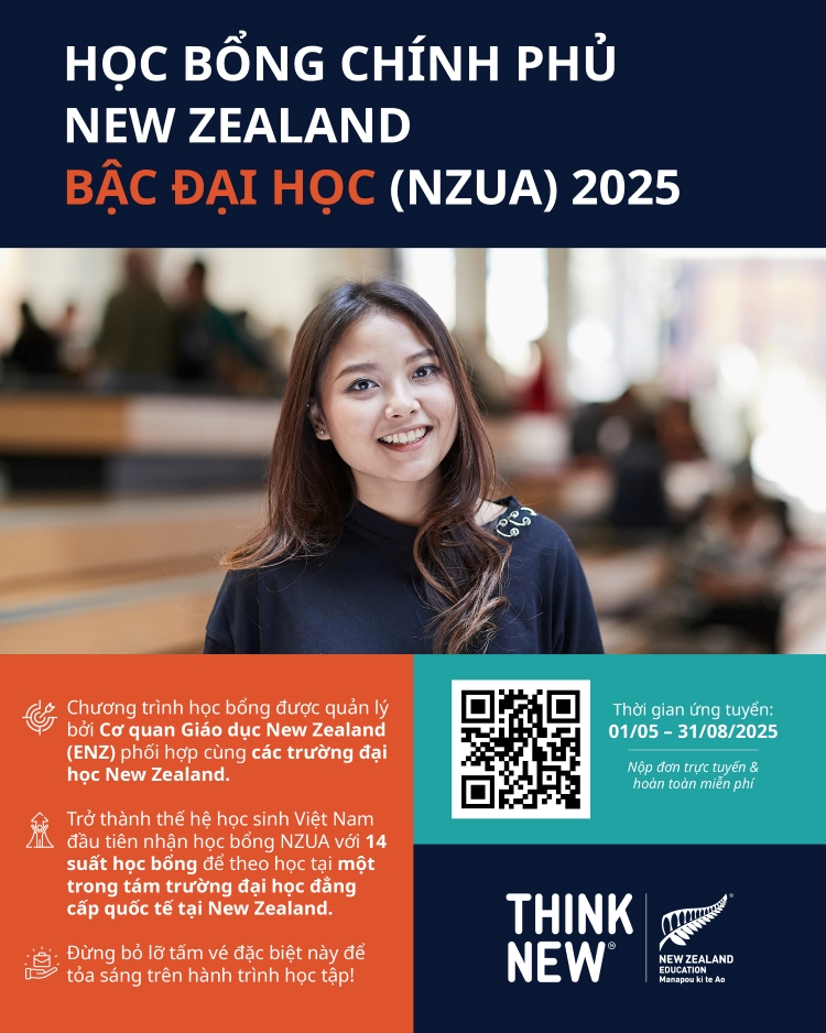Học bổng chính phủ New Zealand bậc đại học bắt đầu nhận hồ sơ từ ngày 1/5 - 1
